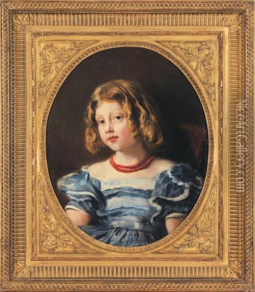 Portrait D'anne Marcotte De Quivieres Oil Painting - Theodore Chasseriau