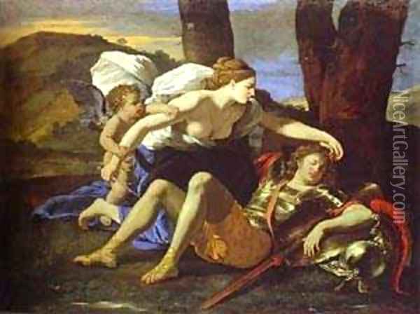 Renaud And Armide 1626-1628 Oil Painting - Nicolas Poussin