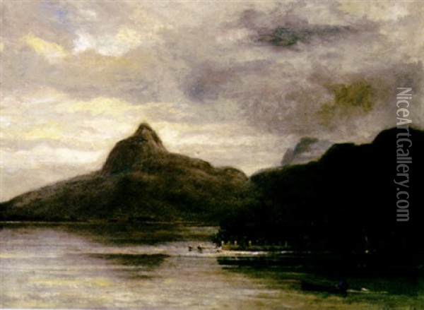 Lagoa Bei Rio De Jainero Oil Painting - Bernhard Wiegandt