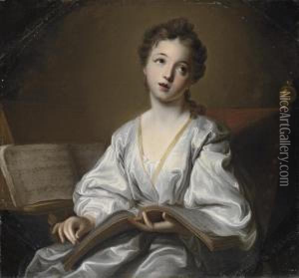 Saint Cecilia Oil Painting - Jean-Baptiste Santerre
