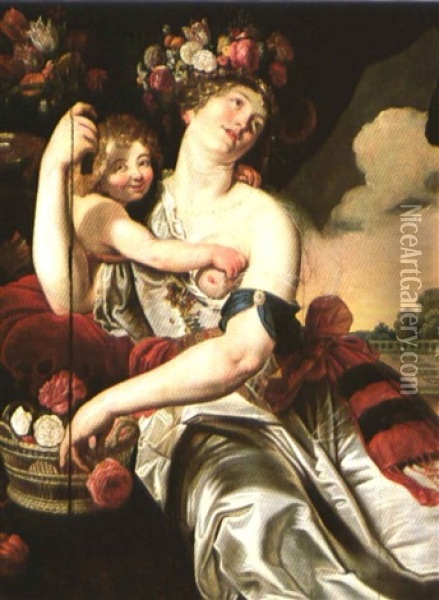 Allegory Of Spring  Allegory Of Fall Oil Painting - Abraham Janssens