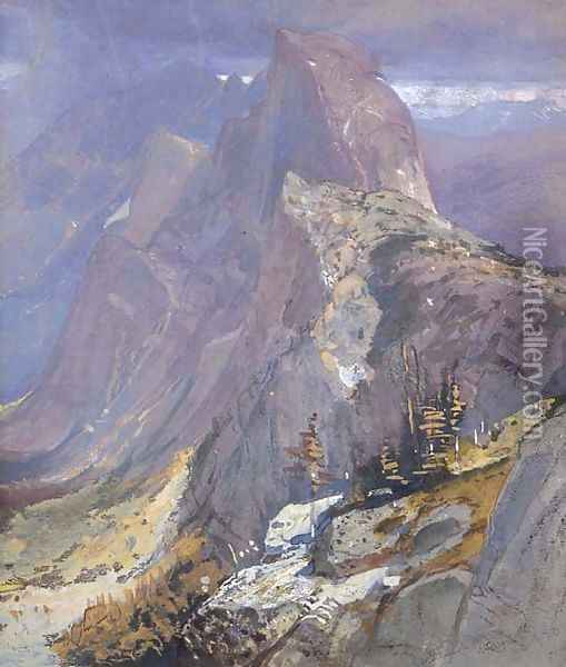 The Half-Dome from Glacier Point, Yosemite Oil Painting - Samuel Colman