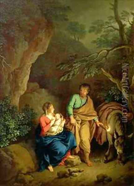Rest on the Flight into Egypt Oil Painting - Christian Wilhelm Ernst Dietrich
