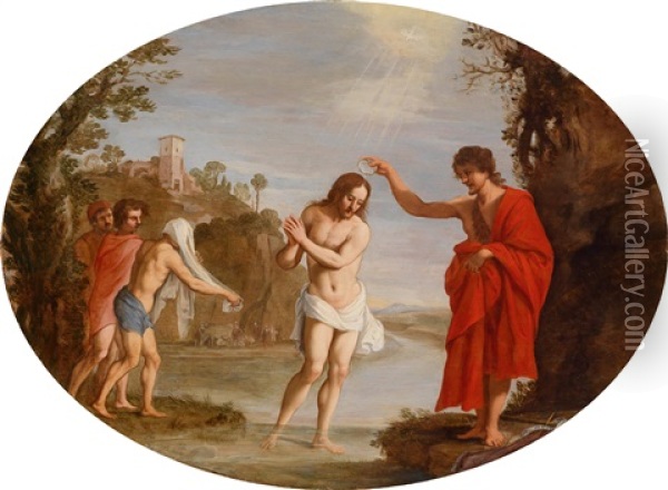 Die Taufe Christi Im Jordan Oil Painting - Filippo d' Angeli