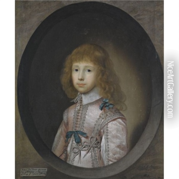 Portrait Of Robert, Lord Bruce, Later 2nd Earl Of Elgin And 1st Earl Of Ailesbury Oil Painting - Cornelis Jonson Van Ceulen