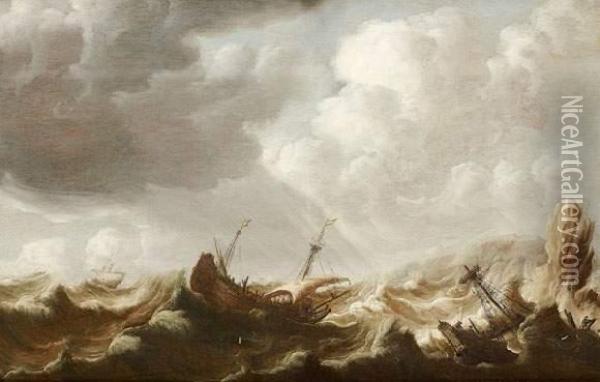 Marine Dans Une Cote Rocheuse Oil Painting - Pieter Jansz. Coopse