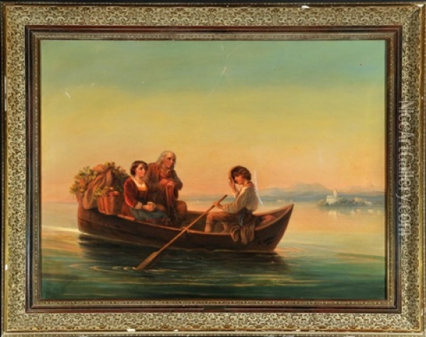 Paar Im Ruderboot Nach Der Weinernte Oil Painting - Elisabeth Modell