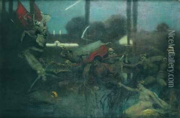 Sztandary Oil Painting - Wlodzimierz Tetmayer
