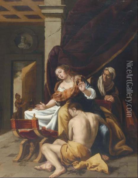 Sansone E Dalila Oil Painting - Antonio De Bellis