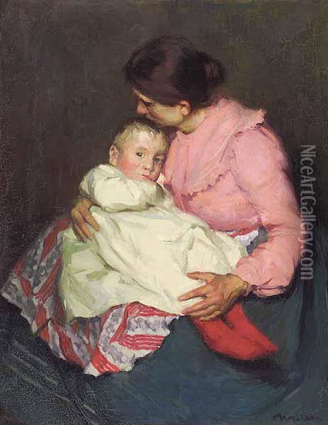 Mother And Child Oil Painting - sandor Nyilasy