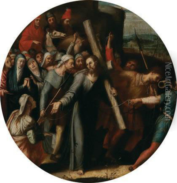 Cristo Camino Del Calvario Con La Veronica Oil Painting - Pedro de Campana