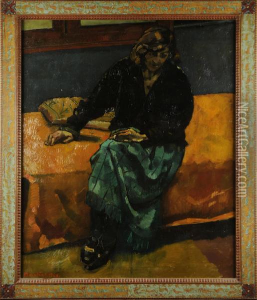 Femme De L'artiste Dans Un Interieur Oil Painting - Wilhelm Johannes Maertens