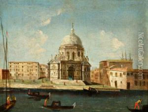 Veduta Di Santa Maria Della Salute A Venezia Oil Painting - Vincenzo Chilone