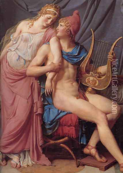 The Courtship of Paris and Helen [detail: 1] Oil Painting - Jacques Louis David