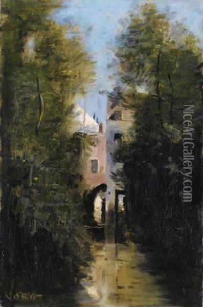 Le Moulin Sur Le Therain A Beauvais (oise) Oil Painting - Jean-Baptiste-Camille Corot