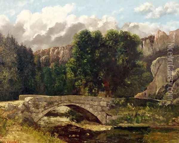 The Pont de Fleurie, Switzerland, 1873 Oil Painting - Gustave Courbet