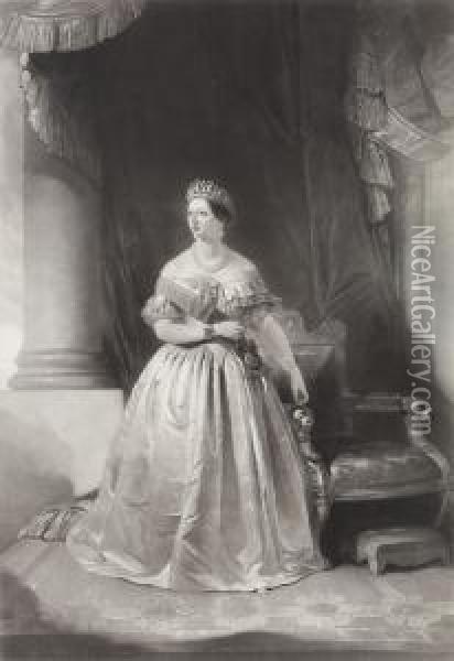 Full-length Portrait Of Queen Victoria Of Britain And Ireland Oil Painting - Stephen Catterson Smith