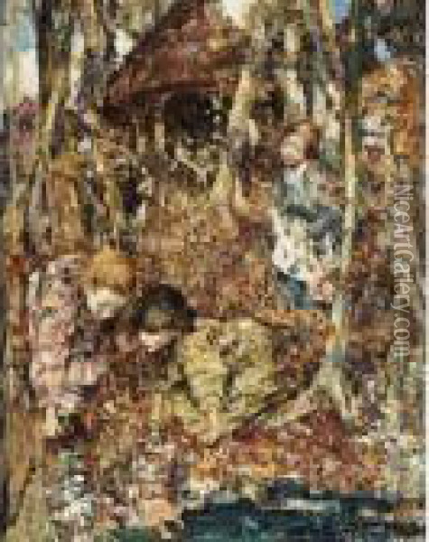 The First Snowdrops Oil Painting - Edward Atkinson Hornel