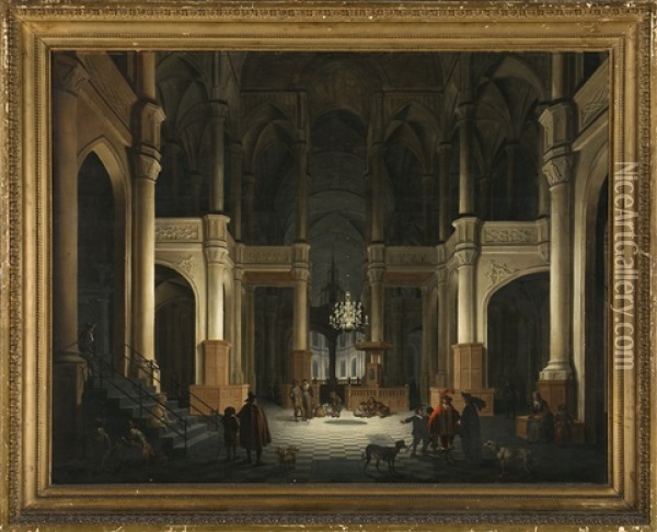 Interior De Una Iglesia Oil Painting - Daniel de Blieck