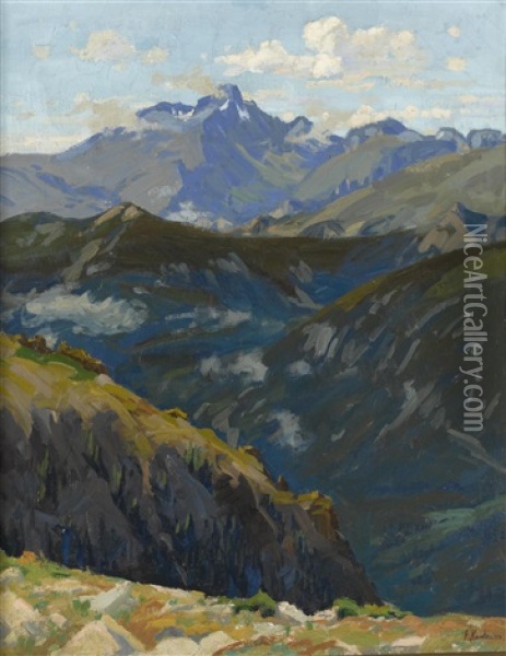 Above The Timberline Oil Painting - Ferdinand Kaufmann