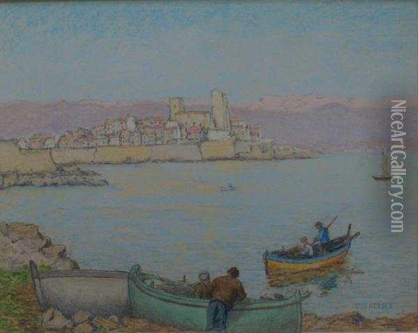 Antibes; Eze; Montreuil; Malijai Sur Bleone; Near Senez Oil Painting - Charles Graham Eliot