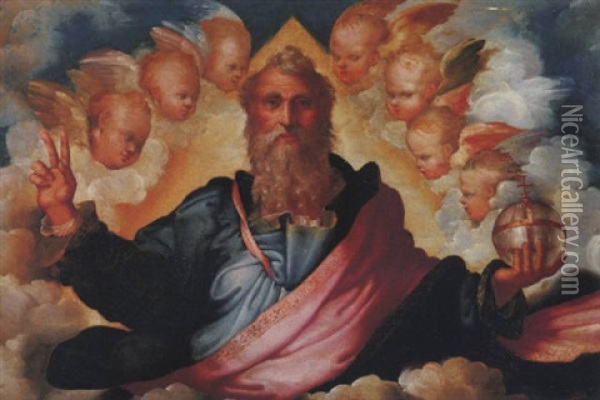 Padre Eterno In Gloria Oil Painting - Marco da Siena Pino