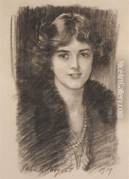 Portrait Of Alice Appleton Hay As A Young Woman Oil Painting - John Singer Sargent