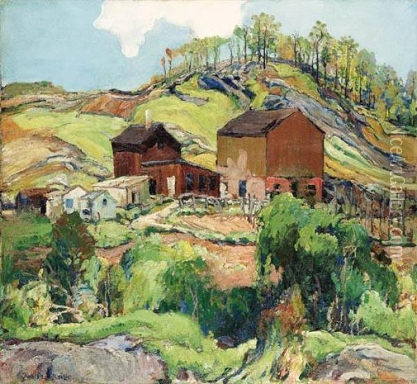 Hills And Houses Oil Painting - Charles Reiffel
