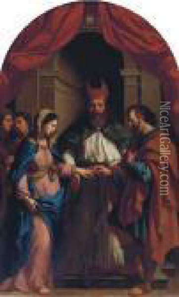 The Marriage Of The Virgin Oil Painting - Guercino