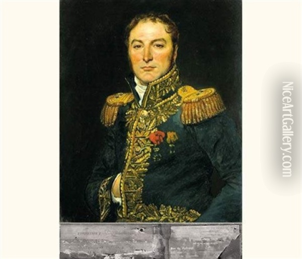 Portrait Du General Baron Claude Marie Meunier, Gendre De Jacques-louis David Oil Painting - Jacques-Louis David