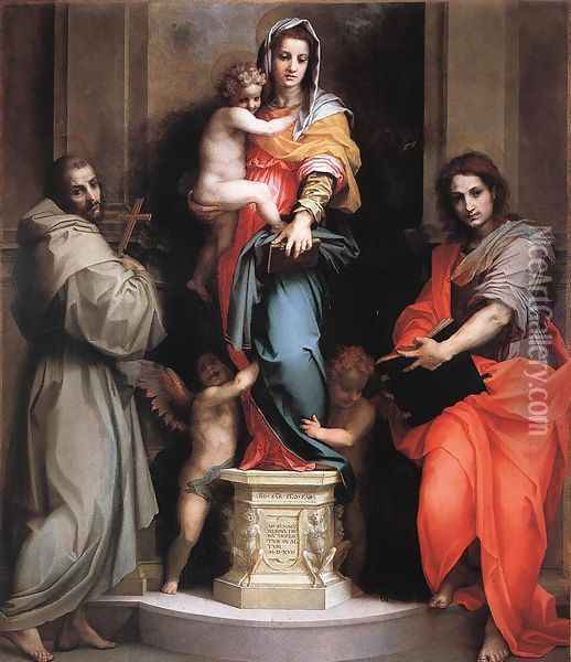 Madonna of the Harpies 1517 Oil Painting - Andrea Del Sarto