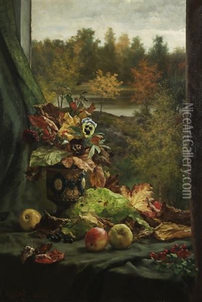 Autumnal Colours Oil Painting - Fredrik Ahlstedt