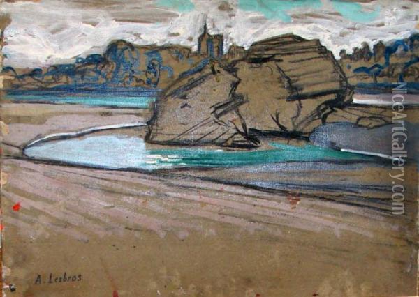 Ruines Du Pont St Benezet Oil Painting - Alfred Lesbros