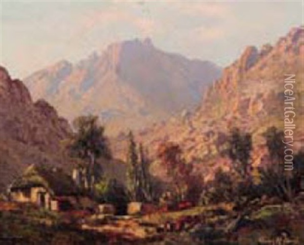 A Cottage In The Mountains Oil Painting - Tinus de Jongh