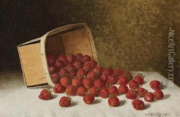 Basket Of Strawberries Oil Painting - Austin C. Wooster