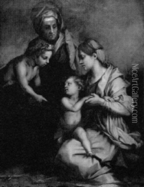 Madonna Und Jesus Mit Dem Johannesknaben Und Der Heiligen Elisabeth Oil Painting - Andrea Del Sarto