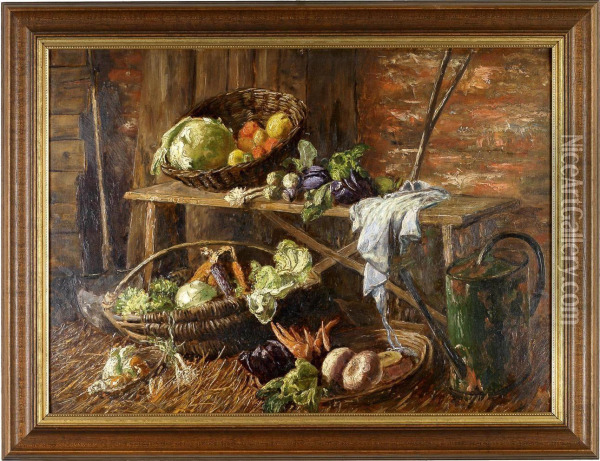 Gartenstillleben Oil Painting - Friedrich Meyer-Rubritius
