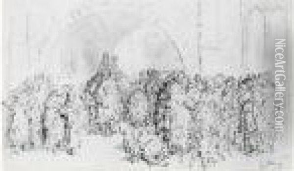 L'aumone Aux Mendiants Sous Un Porche Oil Painting - Gustave Dore