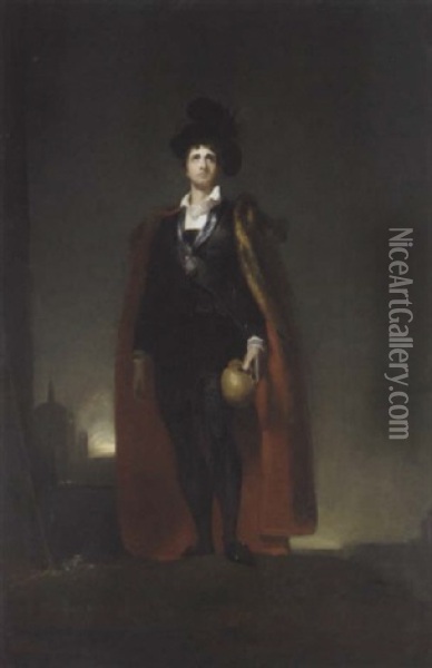 Portrait Of John Philip Kemble As Hamlet Holding The Skull Of Yorrick Oil Painting - George Dunlop Leslie