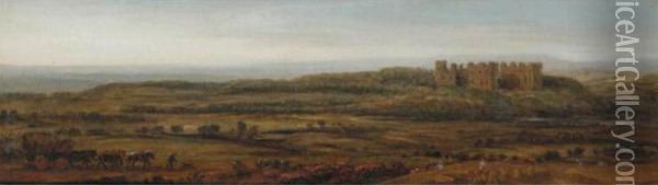 A View Of Bolton Castle, Yorkshire Oil Painting - James Ward