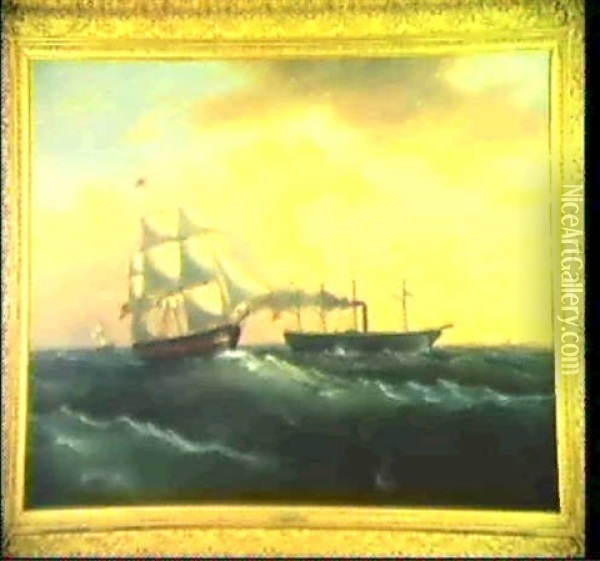 Monongahela Passing The Great Western Oil Painting - Thomas Birch