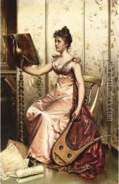 The Recital Oil Painting - Charles Joseph Frederick Soulacroix