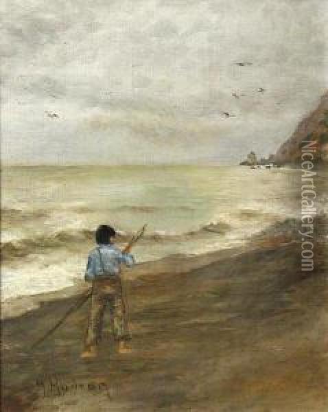 A Boy On The Seashore Oil Painting - Grace Carpenter Hudson