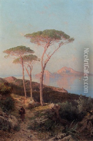 Capri From Posilippo Road Oil Painting - Alessandro la Volpe