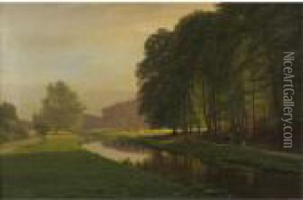 A Walk In The Park Oil Painting - Anders Anderson-Lundby