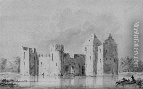 Ruin Of The Ameyde Castle Oil Painting - Abraham de Haen the Younger
