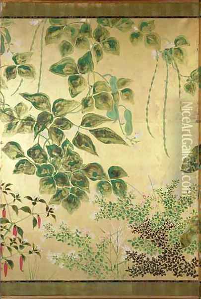 Flowers of the Seasons 6 Oil Painting - Nakamura Hochu
