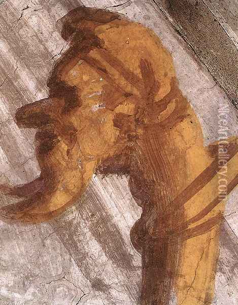 Salmon - Boaz - Obed (detail-3) 1511-12 Oil Painting - Michelangelo Buonarroti