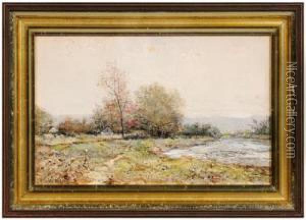 Rural Spring Landscape Oil Painting - Alfred S. Wall
