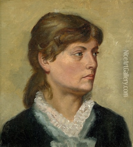 Portrat Der Malerin Sofie Holten (1858-1930) Oil Painting - Otto Bache